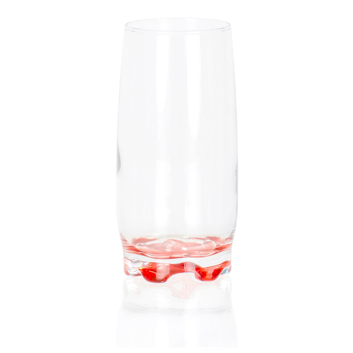 Red Co. Vibrant Splash Water, Beverage Highball Glasses, 13.25 Ounce - Set of 6