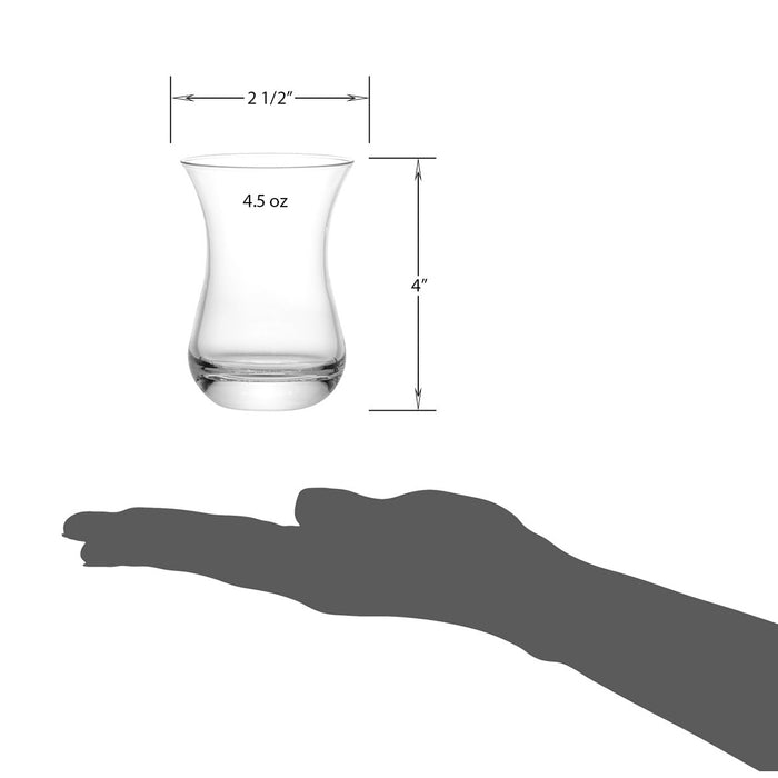Classic Turkish Tea Glasses, 5.25 Ounce - Set of 6