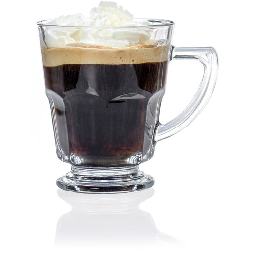 Red Co. Original Footed Clear Glass Irish Coffee Mug, Set of 6 - 7.75 Ounce