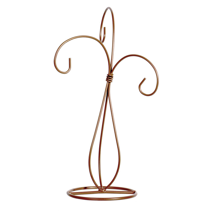 Red Co. 10 inch Copper Finish Ornament Wire Display, 3-arm Spiral Stand for Home Decoration