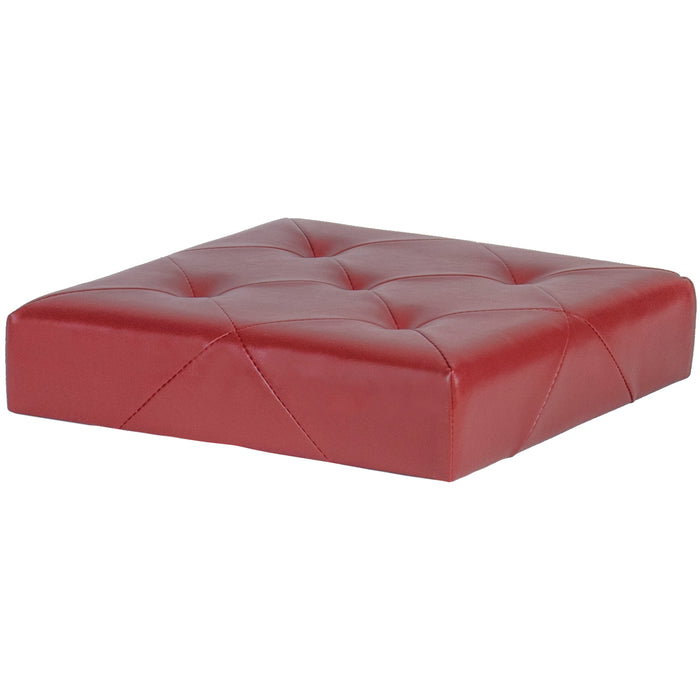 Red Co. Faux Leather Folding Cube Storage Ottoman with Padded Seat, 15" x 15" - Burgundy