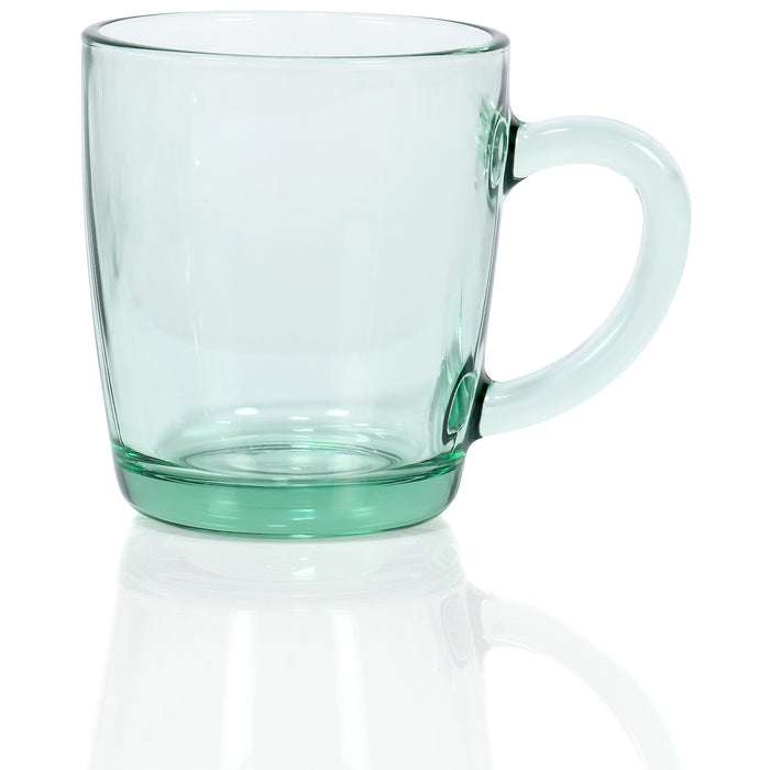 Red Co. European Glass Mugs (Set of 6), 10.15 oz