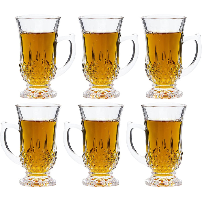 Classic Cut Authentic Turkish Tea Cups, Set of 6, 4 oz
