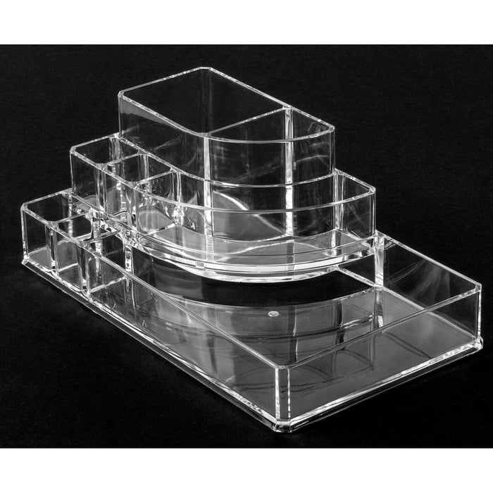 Red Co. Premium Quality Clear Plastic Makeup Palette Organizer - Cosmetic Display Case Jewelry Storage Box Brush Holder