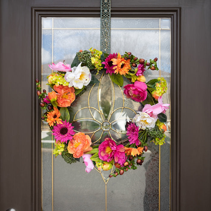 Red Co. 18" Beautiful Spring Breeze, Artificial Spring & Summer Wreath, Door Backdrop Ornaments, Home Décor Collection
