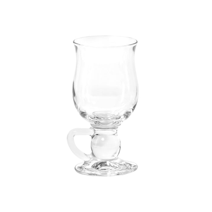 Red Co. Clear Glass Irish Coffee Mug with Base and Handle for Hot Beverages, Set of 6, 8.45 Oz.