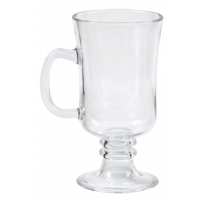 Red Co. Footed Clear Styrene-Acrylonitrile Resin Irish Coffee Mugs for Coffee, Cappuccinos, Lattes, Set of 4-8.45 Ounce