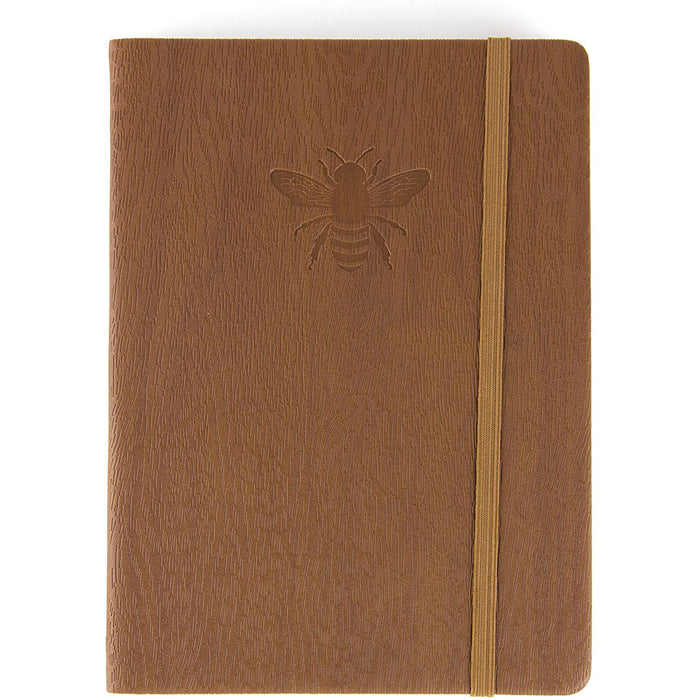 Red Co. Journal with Embossed Bee, 240 Pages, 5"x 7" Dotted, Brown