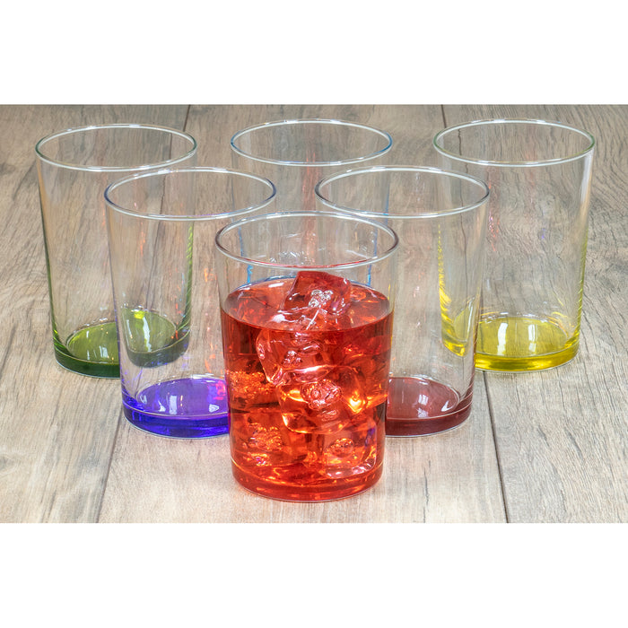 Large Rocks Clear Multi Colored Base Drinking Glass for Water — Red Co.  Goods