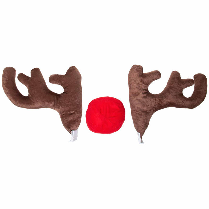 Red Co. Reindeer Antlers Car or Truck Christmas Kit, Extra Large, Extra Sturdy, 17"