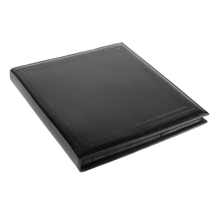Red Co. Black Faux Leather Family Photo Album with Embossed Borders – Holds 500 4x6 Photographs