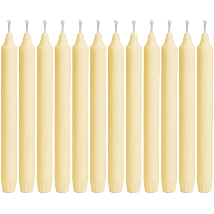 Red Co. Pantry Collection 10 Inch Classic Unscented Taper Candles 12-Pack, Ivory, 10 Hour Burn Time