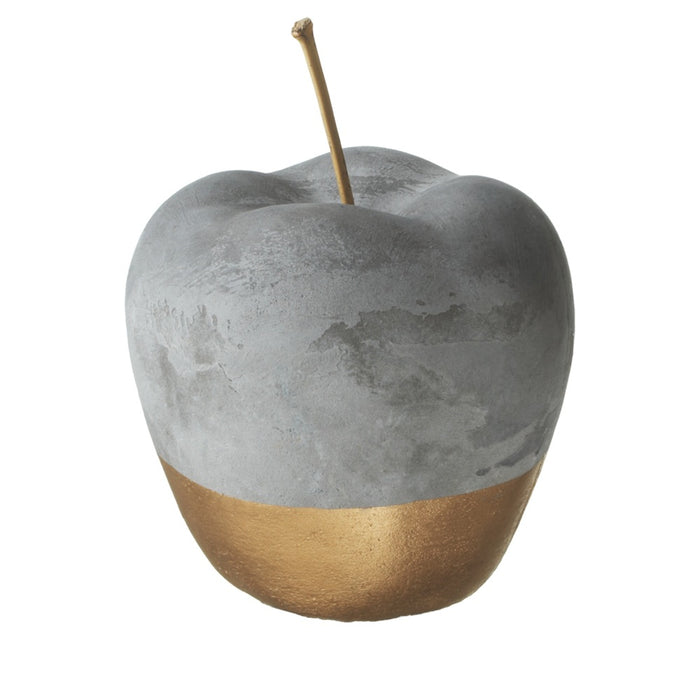 Red Co. Gold Dipped 5-Inch Cement Apple Home Decor