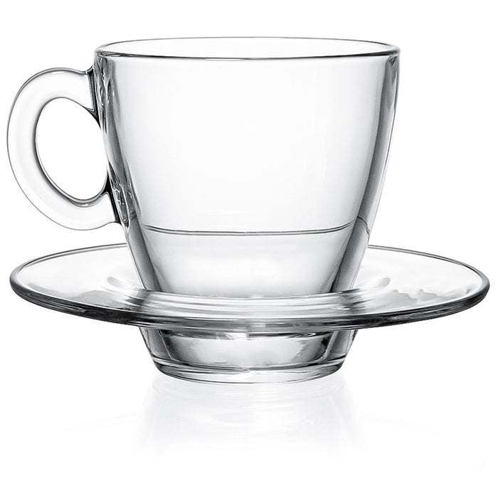 Modern Glass Cups & Saucers