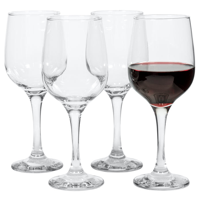 Red Co. Tulip Shaped Clear Glass for Red Wine, 13.5 Ounce, Set of 4