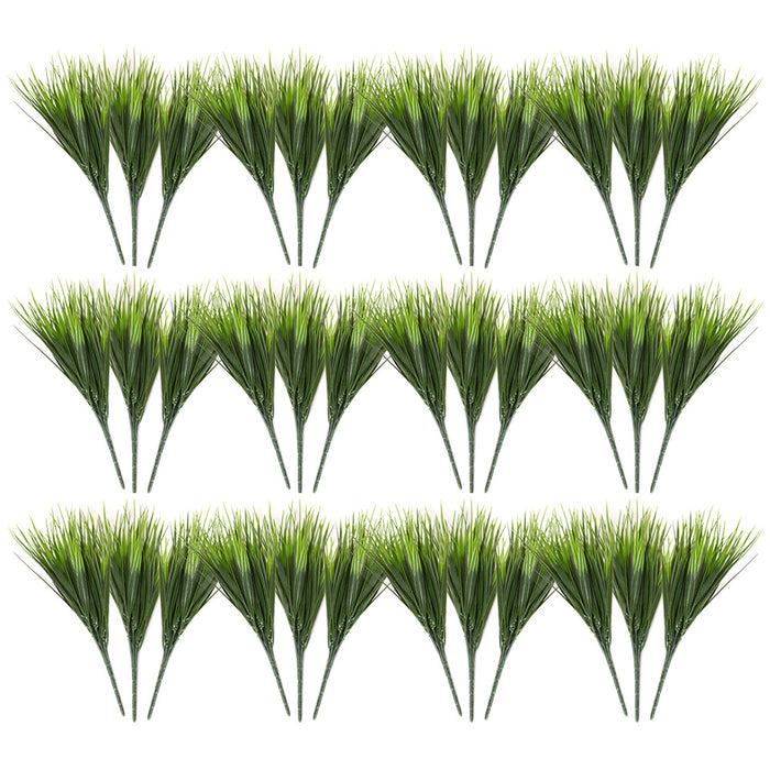 Faux Eucalyptus Grass Green Plant Pick - 6 Bundle Branch Decorative - 12 Inches for Floral Arrangements, Wedding, Home Decor, Garden, Indoor, Outdoor Style (Wheatgrass 11 Inch - 36 Qty)