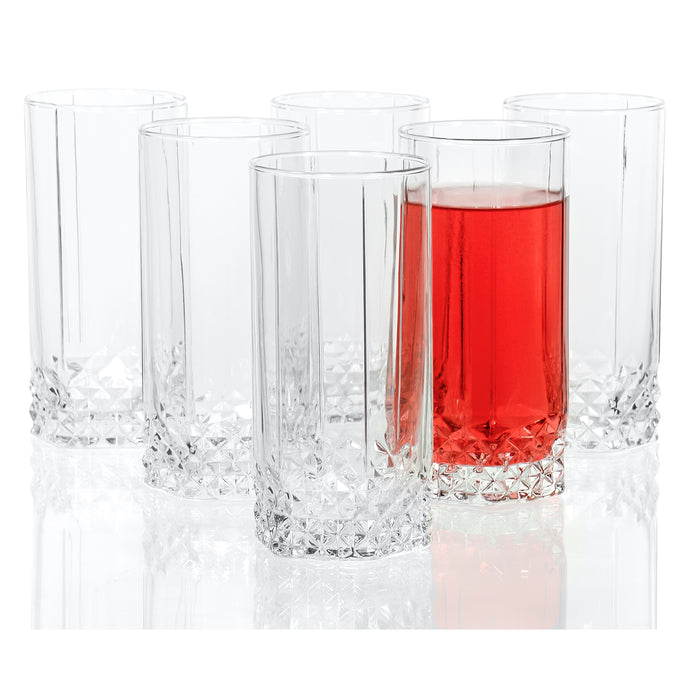Red Co. Tall Thick Walled Clear Plastic Outdoors Break Resistant  Impressions Drinking Tumbler with Multicolor Base and Dimpled, Set of 6 -  16 oz.