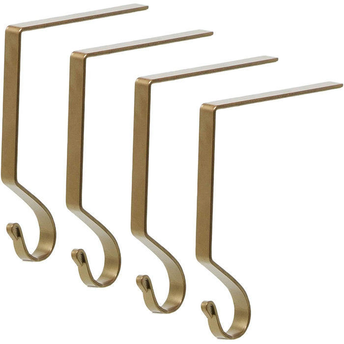 Red Co. Premium Quality Classic - Stocking Holder - Holiday Season Décor Christmas Hanger, Metal in Bronze Finish, Set of 4, 6-inch Each - Holds Up to 10 Pounds