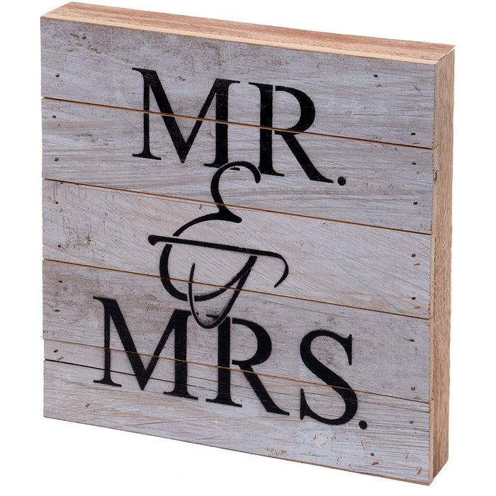 Second Nature By Hand 10x10 Inch Reclaimed Wood Art, Handcrafted Decorative Wall Plaque — MR & MRS