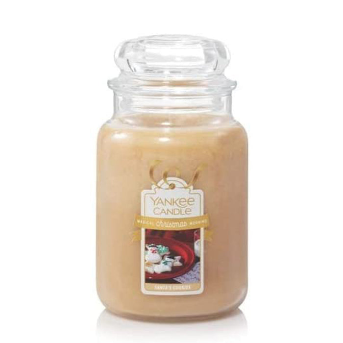 Yankee Candle Santa's Cookies — Magical Christmas Morning Collection — Iconic Original Glass Jar Candle — Large - 22oz - 110 Hours Burn Time