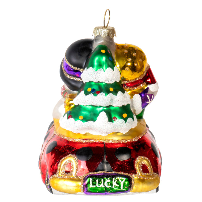 Red Co. Hand Crafted Decorative Glass Christmas Tree Ornaments, Lucky Ladybugmobile