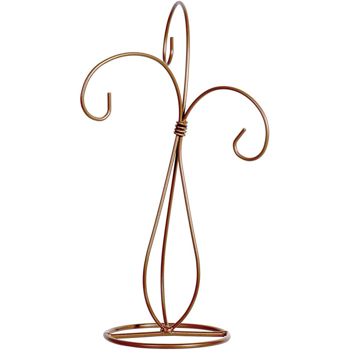 Red Co. 10 inch Copper Finish Ornament Wire Display, 3-arm Spiral Stand for Home Decoration - Set of 2
