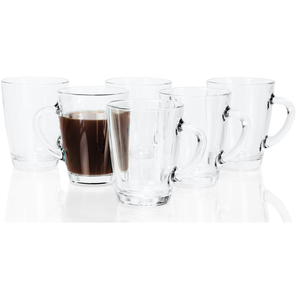 Set of 4 Thick Wall Glass Footed Irish Coffee Glass Mugs 8.25 oz