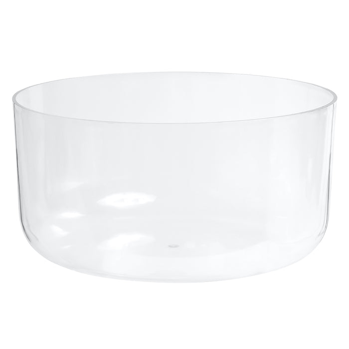 Red Co. Clear Round Polystyrene Barrel Bowl for Punch, Fruits and Vegetables, Dining Table Kitchen Decoration, 12" x 6" - 9.5 Quart - Made in USA