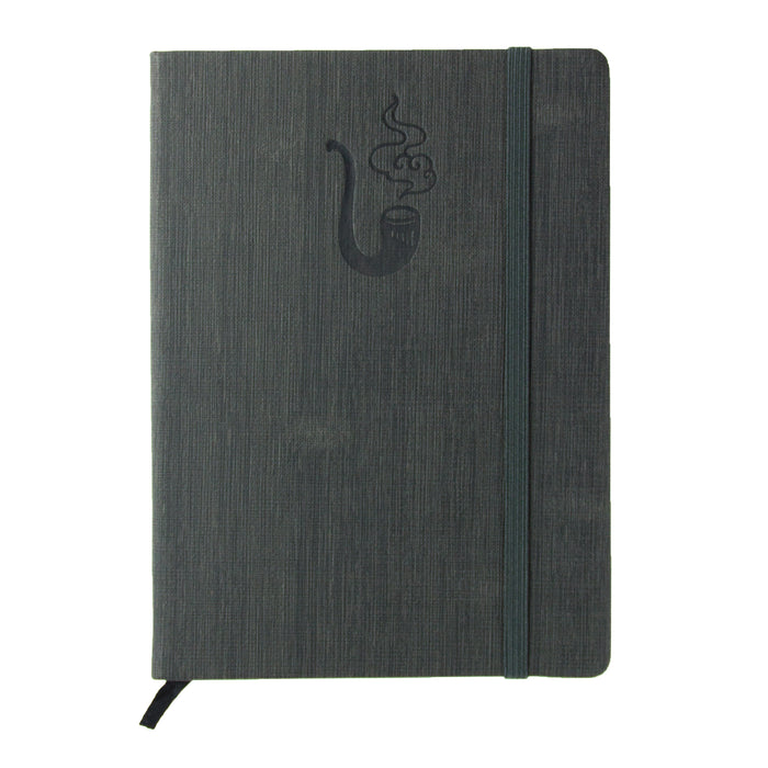 Red Co Journal with Embossed Pipe, 240 Pages, 5"x 7" Lined, Textured Grey