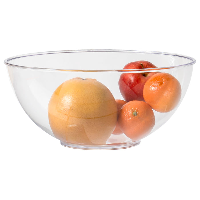 Red Co. Clear Round Polystyrene Bowl for Fruits and Vegetables, Dining Table Kitchen Decoration, 10" x 4.5" - 3 Quart - Made in USA