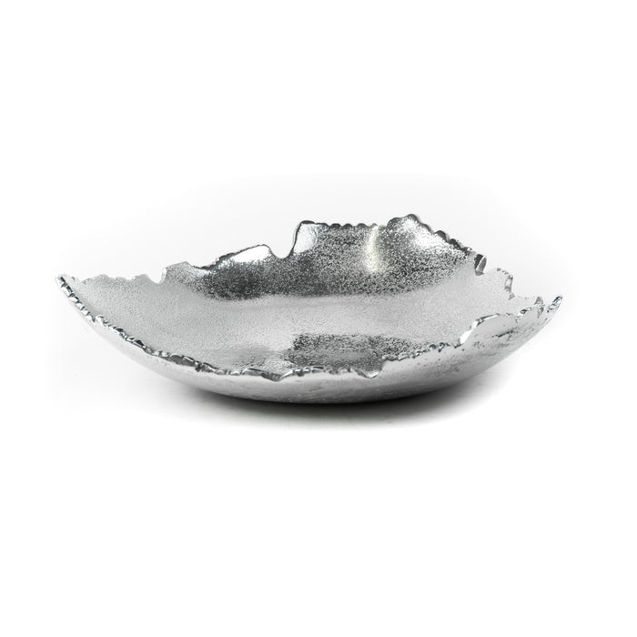 Red Co. Silver Allure Decorative Torn Hammered Centerpiece Bowl