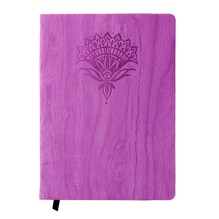 Red Co. Journal with Embossed Flower 240 Pages, 5"x 7" Lined, Magenta