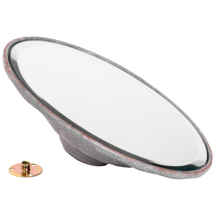 Red Co. Decorative Round Metal Wall-Mounted Accent Mirrors with Distressed Zinc Finish, Set of 2