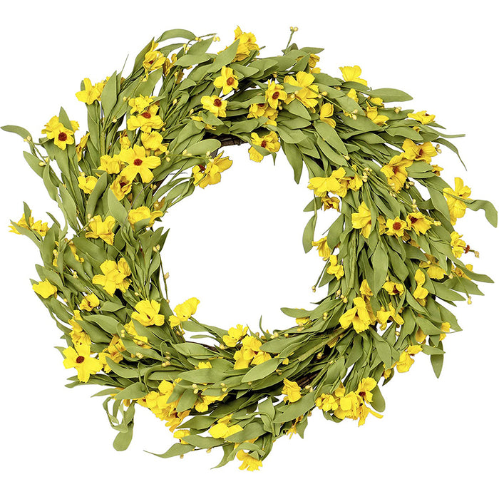 Red Co. 26 Inch Black Eyed Susan Wreath for Indoor Outdoor Front Door Walls Windows and Party Decoration