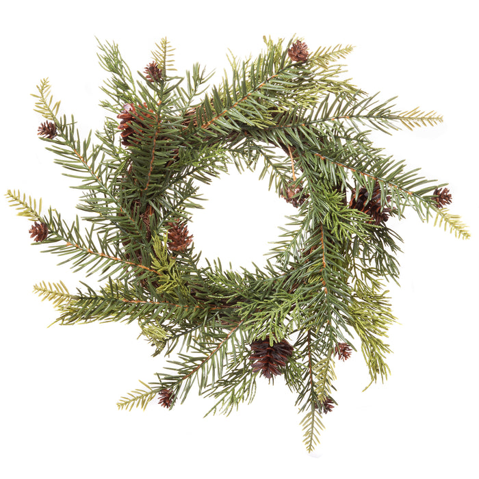 Red Co. Artificial Winter Pine & Juniper Wreath - Great Front Door and Wall Christmas Decoration - 13 Inches