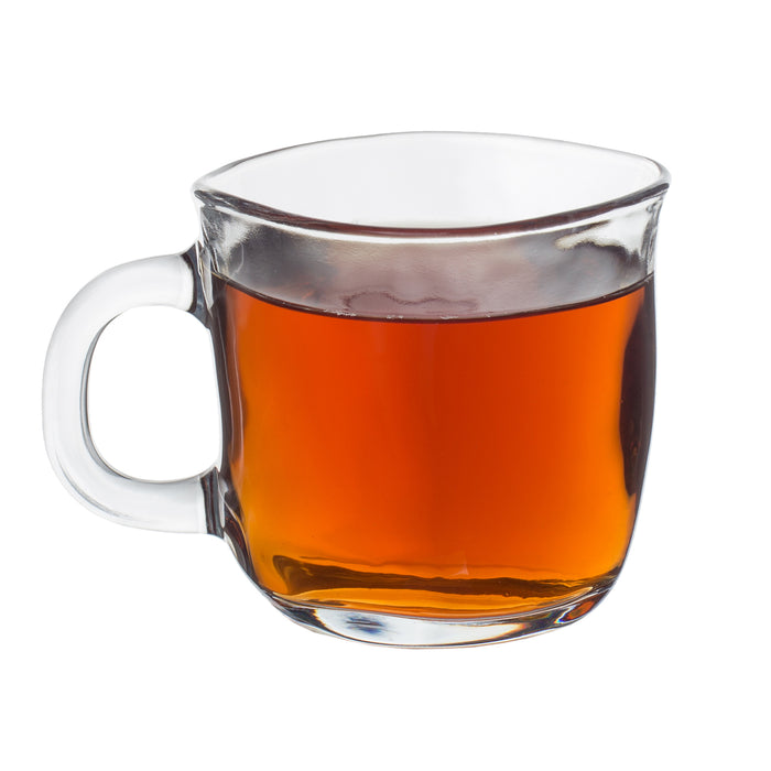 Red Co. Textured Clear Glass Tea and Coffee Mugs
