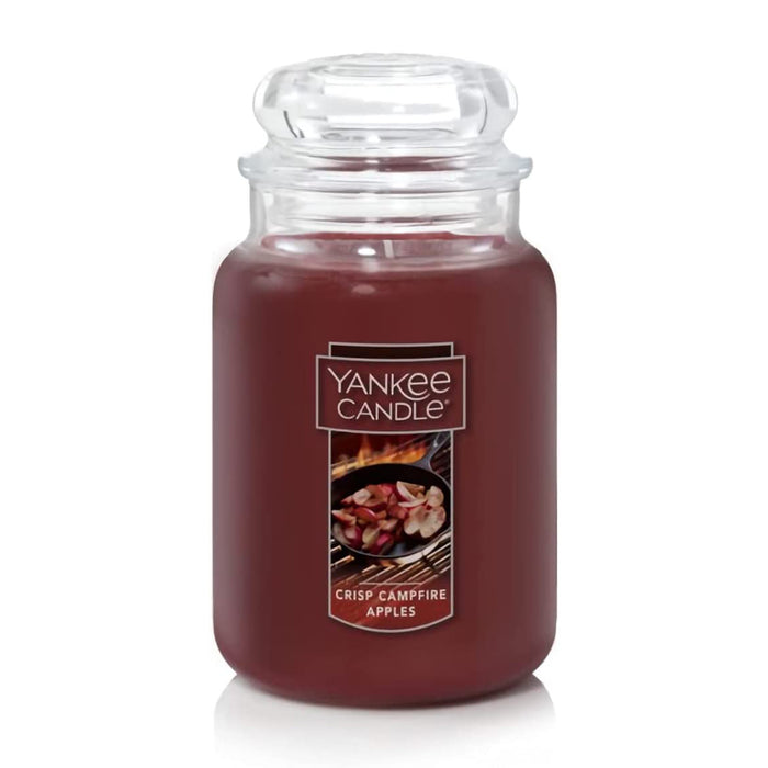 Yankee Candle Crisp Campfire Apples — Bonfire Nights Collection — Iconic Original Glass Jar Candle — Large - 22oz - 110 Hours Burn Time