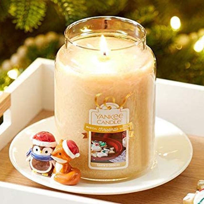 Yankee Candle Santa's Cookies — Magical Christmas Morning Collection — Iconic Original Glass Jar Candle — Large - 22oz - 110 Hours Burn Time
