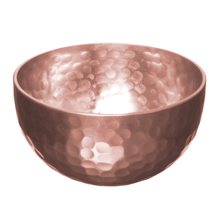 Red Co. Luxurious Hammered Aluminum Round Bowl, Metal Decorative Bowl