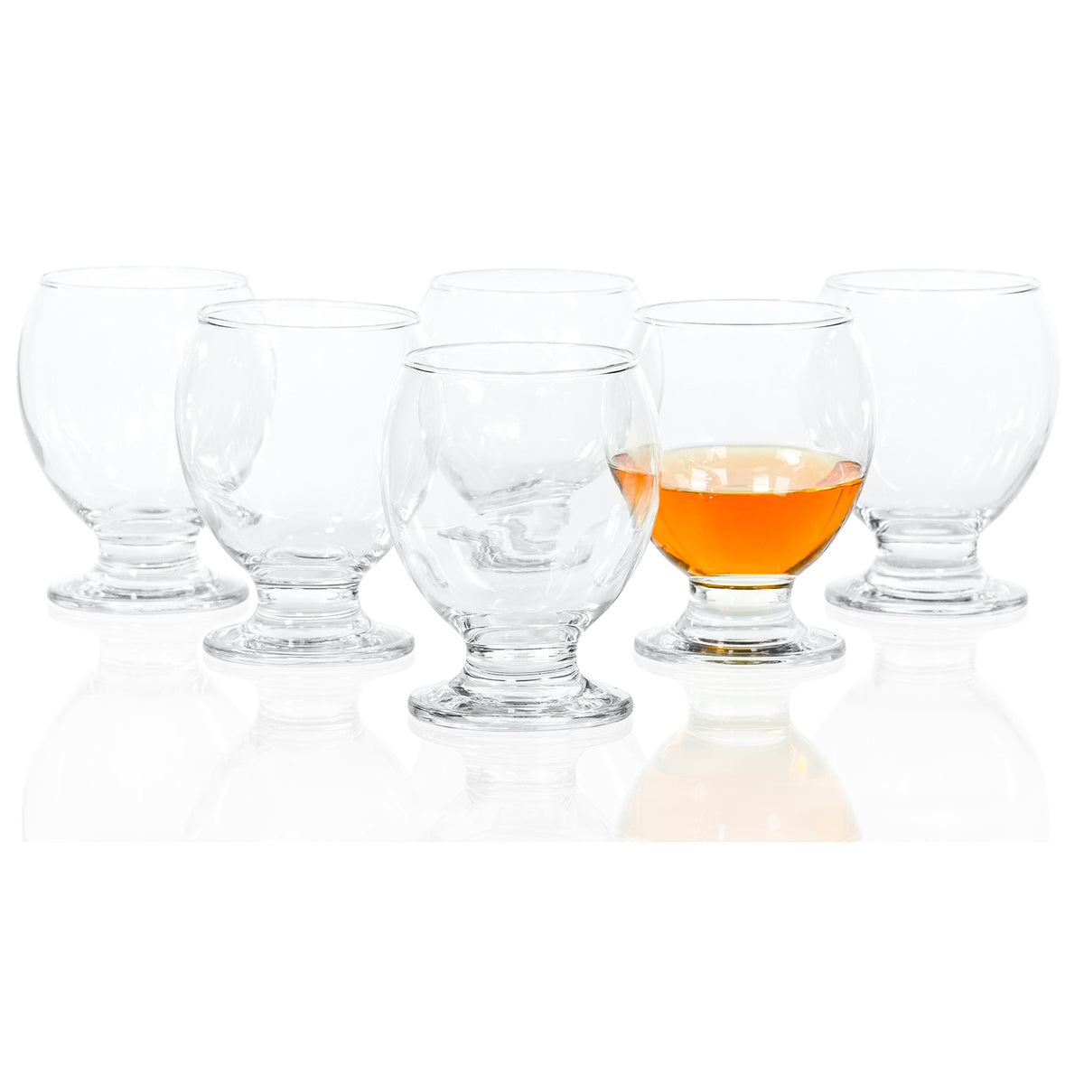 Red Co. Clear Wine Drinking Glass Goblet with Short Stem, 7.6 Oz — Red Co.  Goods