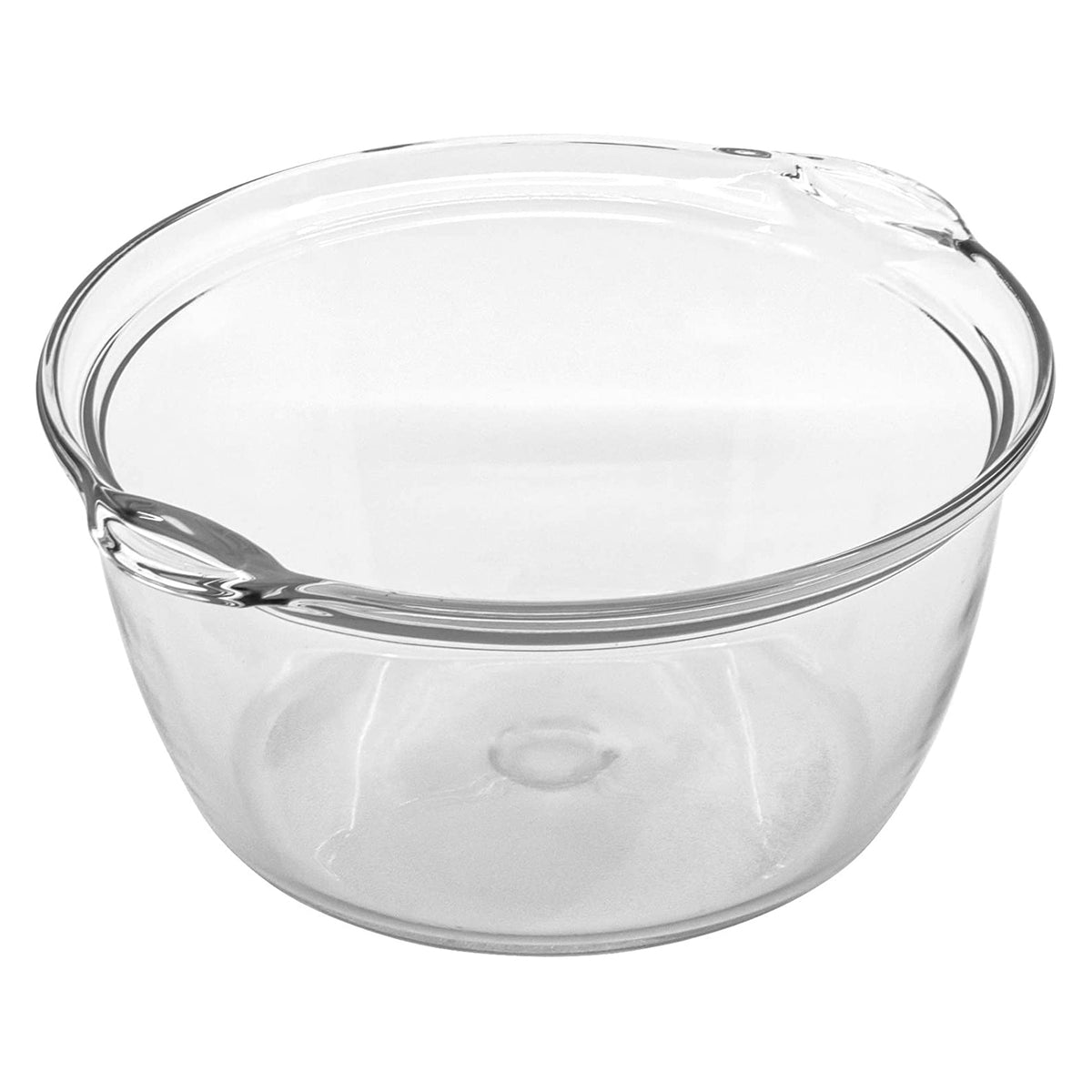 Red Co. Large Clear Glass Oven Safe Bowl with Side Handles — Red Co. Goods