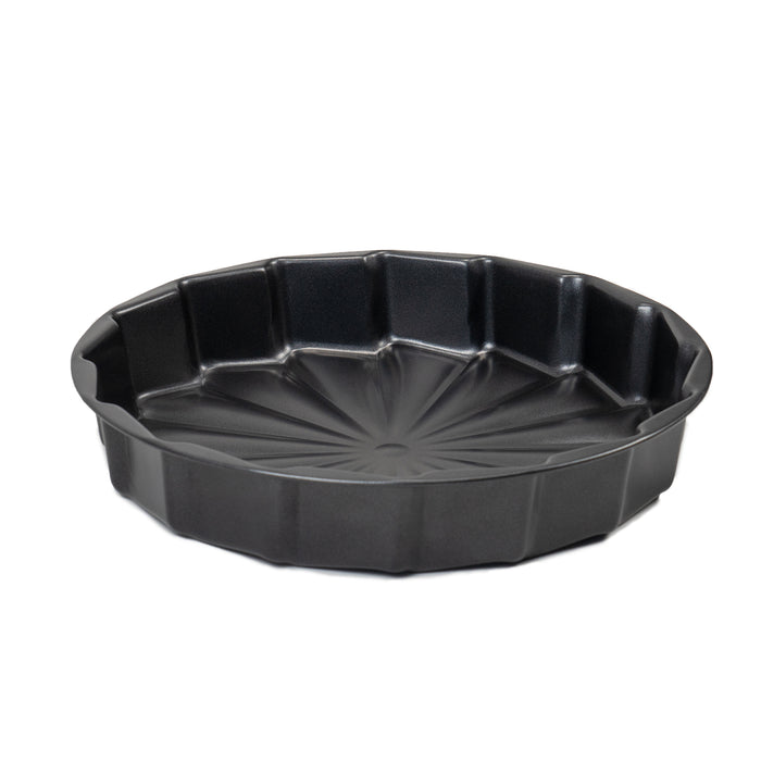 Red Co. 11.4” Round Non-Stick Cast Aluminum Celebration Cake Baking Pan, Black