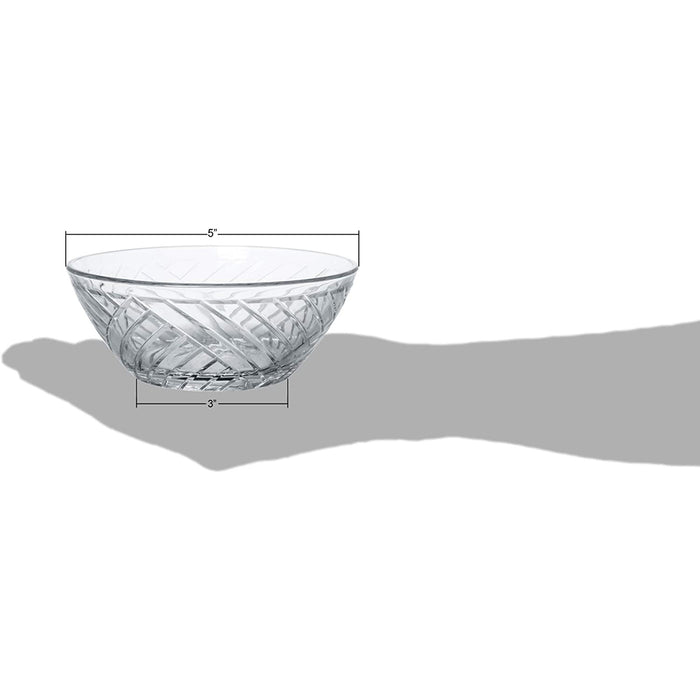 Mini Glass Multipurpose Prep and Serving Bowls, Crystal Clear, Set of 6, 5-inch, 10 oz