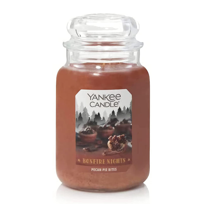 Yankee Candle Pecan Pie Bites — Bonfire Nights Collection — Iconic Original Glass Jar Candle — Large - 22oz - 110 Hours Burn Time