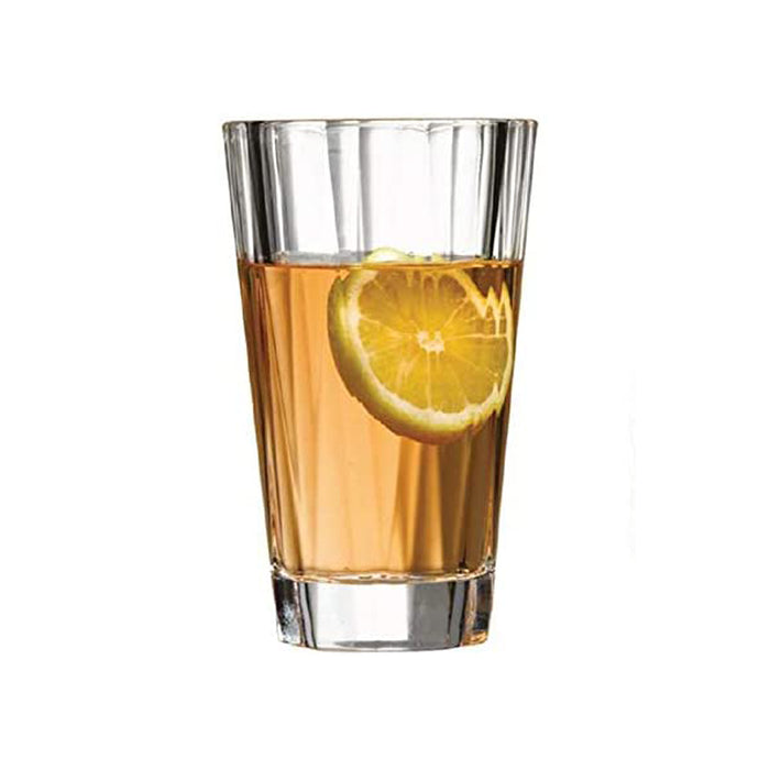 Red Co. Geometric Cut Clear Lead Free Crystal Iced Tea Drinking Glasses, Water Juice Soda Beverage Tumblers, Set of 6, 15 fl oz