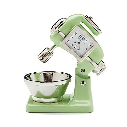 Red Co. Miniature Old Fashioned Kitchen Mixer, Novelty Desk Table Desktop Collectors Clock - 3"