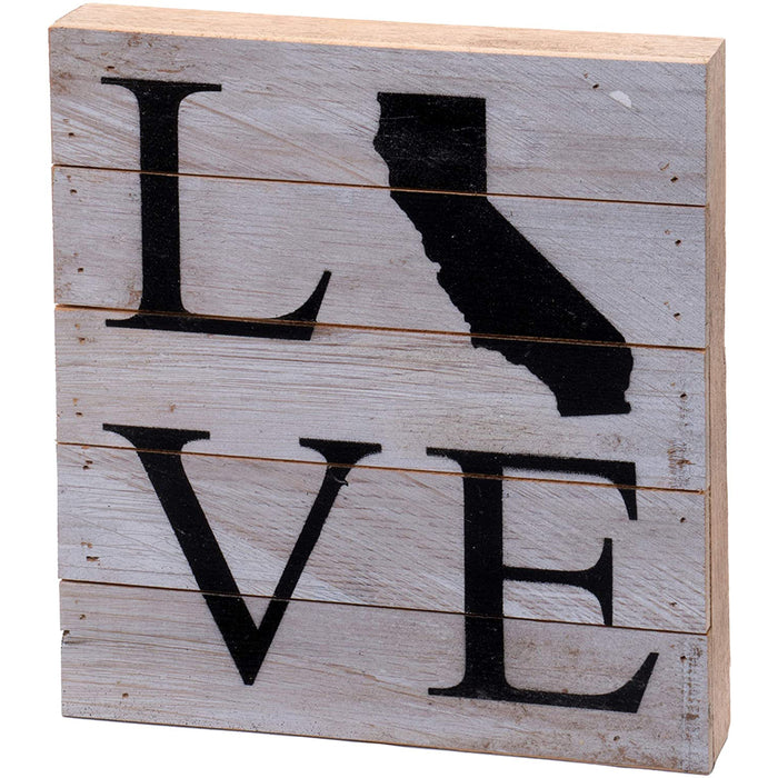 Second Nature By Hand California Love - Reclaimed Pallet Wood Wall Art, Handcrafted Decorative Plaque, 10" x 10"