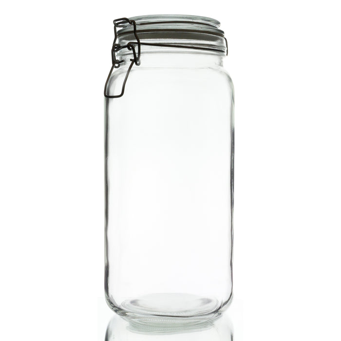 Swing-Top Food Storage Glass Jar Canister in Clear Glass, 67 Ounce