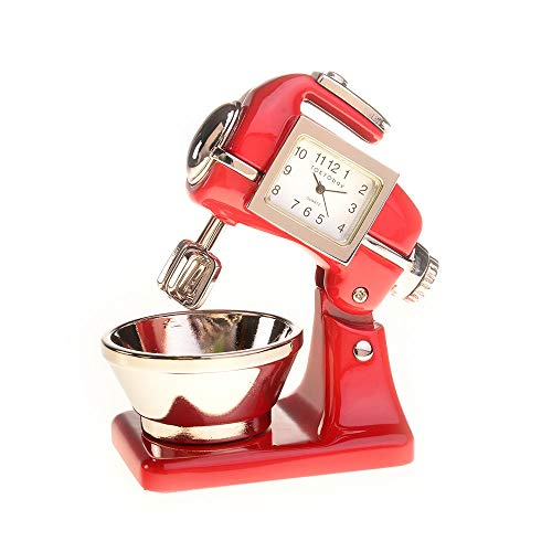 Red Co. Miniature Old Fashioned Kitchen Mixer, Novelty Desk Table Desktop Collectors Clock - 3"