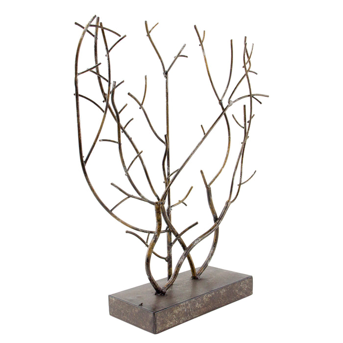 Red Co. 13" Tall Metal Accessory and Jewelry Tree Display Stand Organizer in Distressed Finish